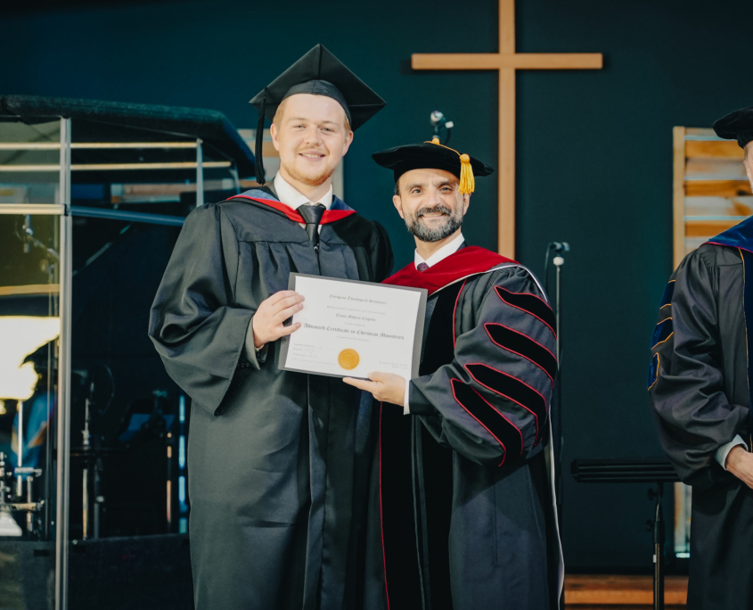 Student graduates at the European Theological Seminary